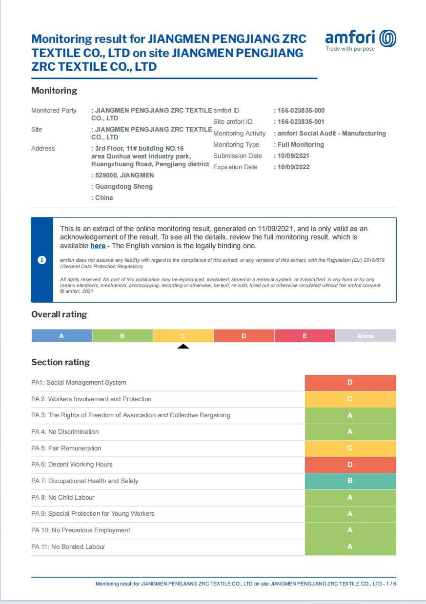 BSCI Factory Audit