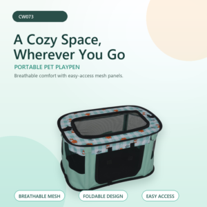 CW073 Soft-Sided Mesh Pet Playpen | OEM Pet Product Manufacturer