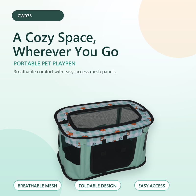 CW073 Soft-Sided Mesh Pet Playpen | OEM Pet Product Manufacturer