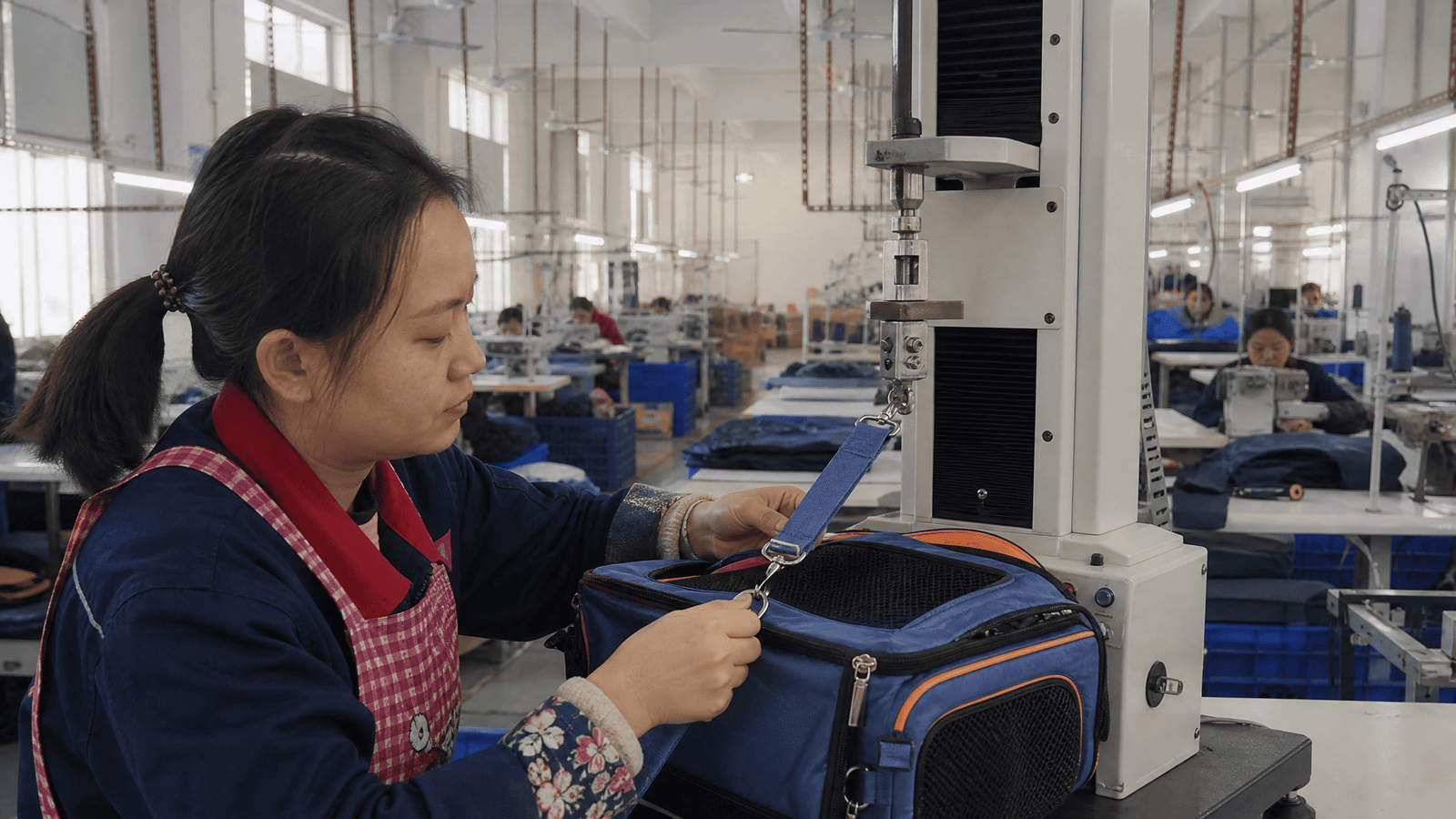 Zipper pull force quality test
