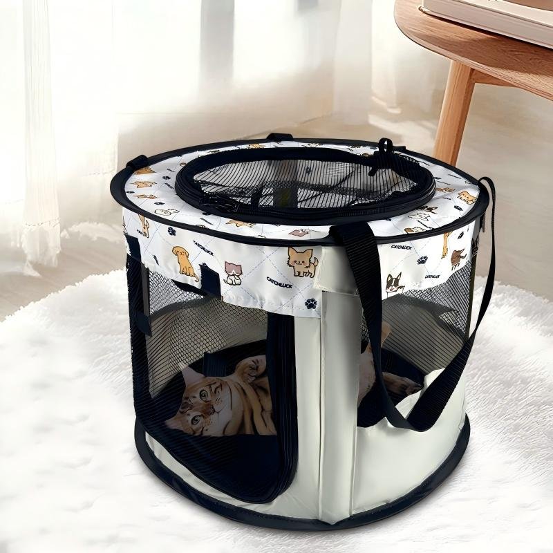 CW028 Round Soft-Sided Pet Playpen | OEM Pet Product Manufacturer