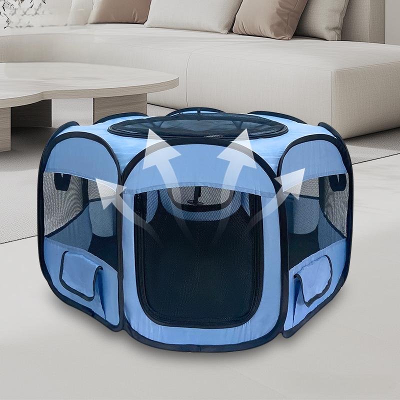 CW072 octagonal mesh pet playpen