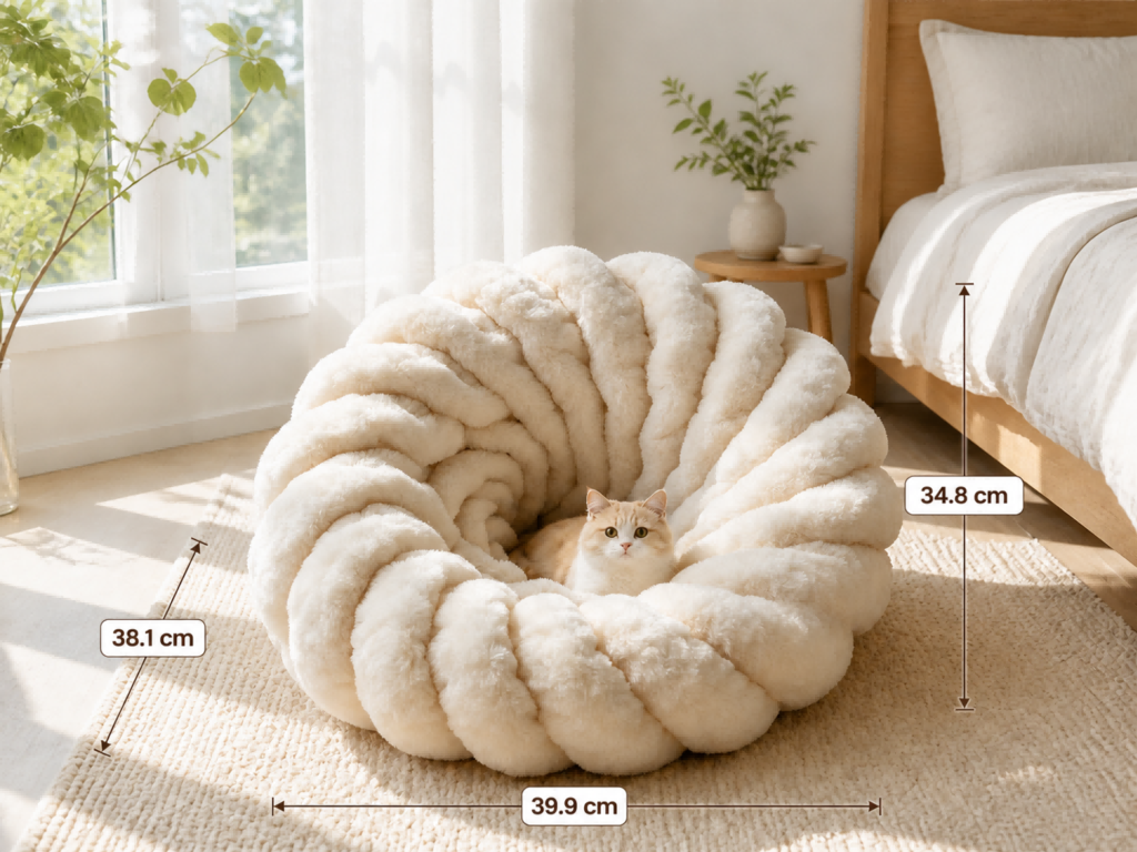 CW079 Plush Flower Cat Bed Manufacturer | OEM Pet Beds Manufacturer