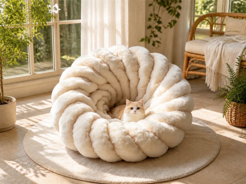 Plush Flower Cat Bed Manufacturer