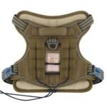 P022 adjustable tactical dog harness with control handle, leash rings and MOLLE-style panels