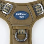 P022 adjustable tactical dog harness with control handle, leash rings and MOLLE-style panels