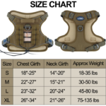 P022 adjustable tactical dog harness with control handle, leash rings and MOLLE-style panels