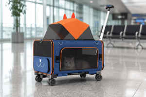 PTB02C Cross-border Oxford Pet Outing Stroller Cat & Dog Carrier with Wheels | OEM Pet Product Manufacturer