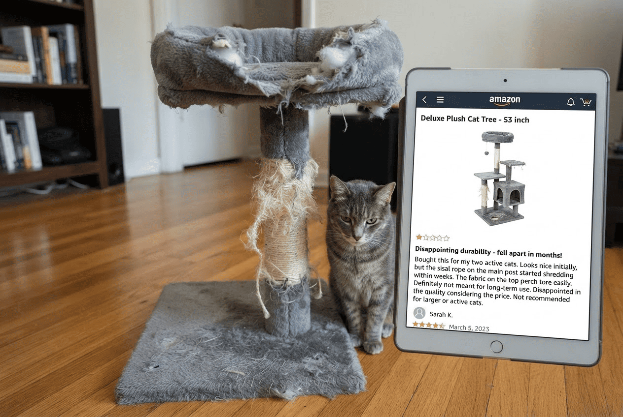 Customer reviews reveal cat tree durability issues cat tree durability problems Amazon reviews