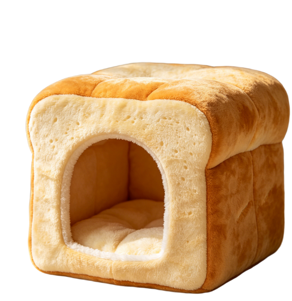 CW080 toast-shaped enclosed cat bed lifestyle view