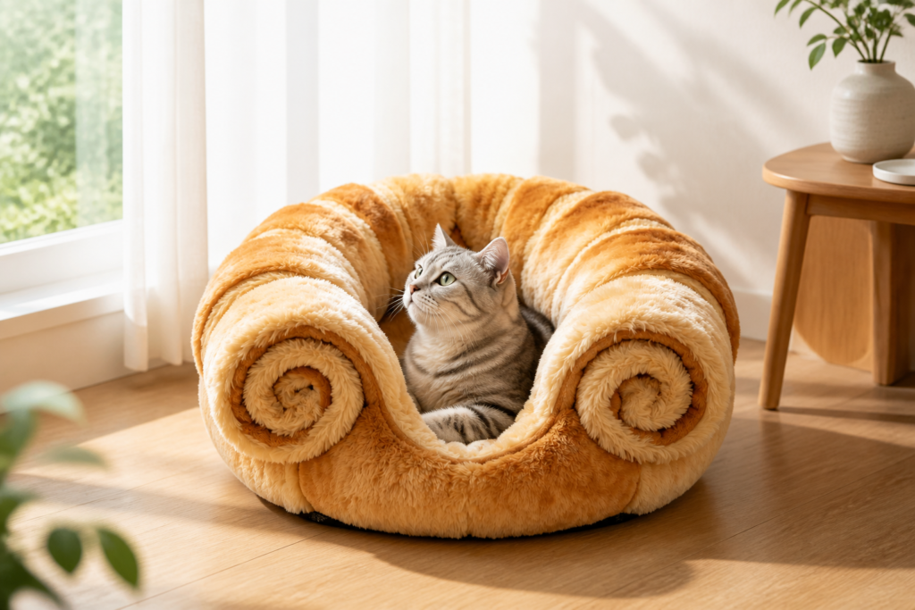 CW081 Bread-Shaped Cat Sofa Bed Manufacturer | OEM Pet Beds