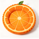 CW085 orange-slice round cat bed with segmented cushion and raised outer edge`