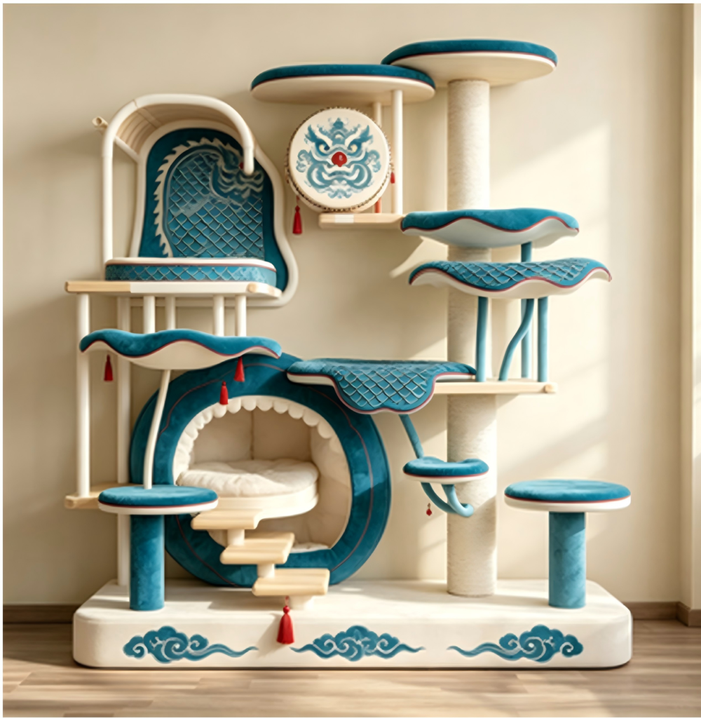 CW087 Chinese-Style Cat Tree Manufacturer | OEM Pet Products