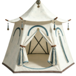 CW088 pagoda-style pet tent in a realistic pet-use scene