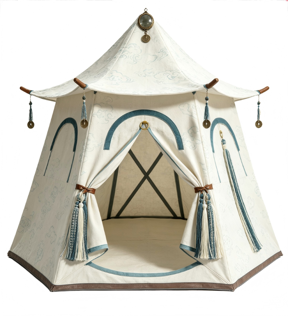 CW088 pagoda-style pet tent in a realistic pet-use scene
