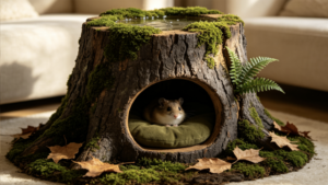 CW098 Tree Stump Cat Cave Bed Manufacturer | OEM Pet Products