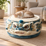 CW103 Lion Dance Round Pet Bed Manufacturer | OEM Pet Product