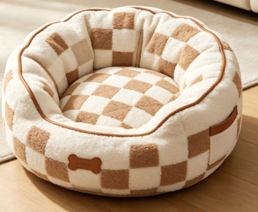 CW110 Checkerboard Round Pet Bed Manufacturer | OEM Pet Product