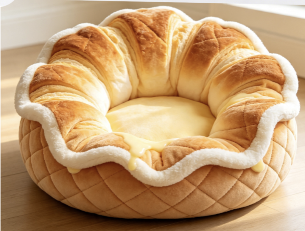 CW111 Croissant Flower Pet Bed Manufacturer | OEM Pet Products
