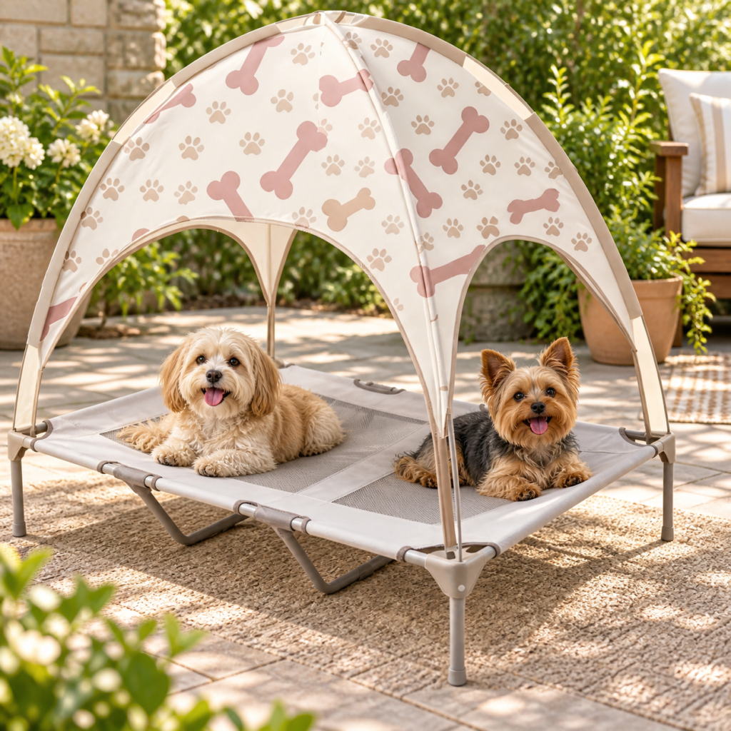 CW112 Double Canopy Elevated Pet Cot Manufacturer | OEM Pet Products